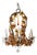 Flower Basket Chandelier with Amber Color Crystals, 1950s For Sale