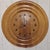 1970s Vintage Handmade Round Pine Wood Wall Clock with Black Zodiac Numerals, 1970s For Sale - Image 5 of 5