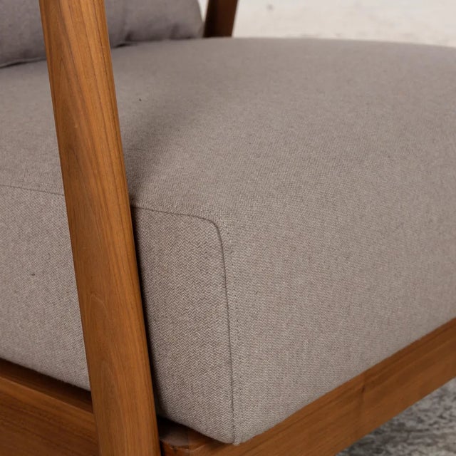 Crono Lounge Chair in Grey Fabric and Wood from Flexform For Sale - Image 4 of 12