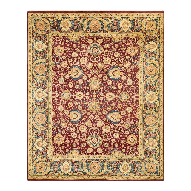 Mogul Collection Hand-Knotted Area Rug - Red 8' 1" x 10' 0" For Sale