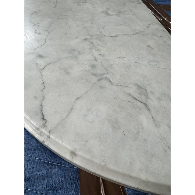 Stone Early 20th Century Carved and Painted Wall-Mounted Console Table With Marble Top For Sale - Image 7 of 9