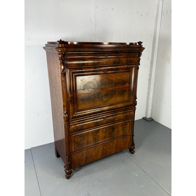 Biedermeier Oak and Mahogany Secretaire, 1860s For Sale - Image 17 of 18