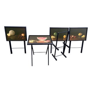 Late 20th Century Artek Folding Snack Tables Fruit Designs For Sale