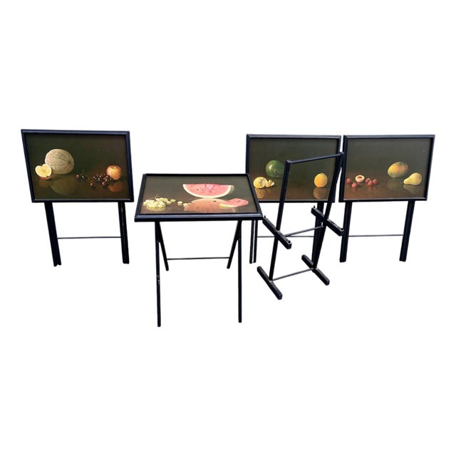 Late 20th Century Artek Folding Snack Tables Fruit Designs For Sale