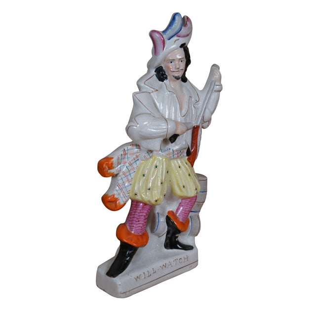English Antique Staffordshire Porcelain Will Watch the Bold Smuggler Figurine For Sale - Image 3 of 11