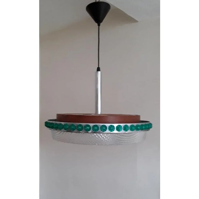 Brown Vintage German Ceiling Lamp with Chrome-Plated Frame, 1960s For Sale - Image 8 of 8