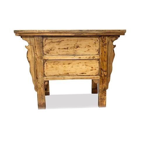 Brown 1960s Asian Vintage Hand Carved Apron and Drawers For Sale - Image 8 of 8