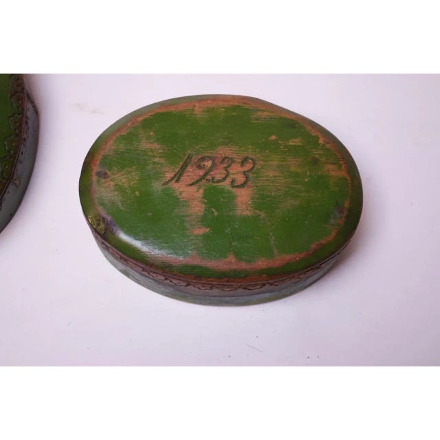 Victorian 1930s Folk Art Wood-Burned and Hand-Painted Soap Box For Sale - Image 3 of 13