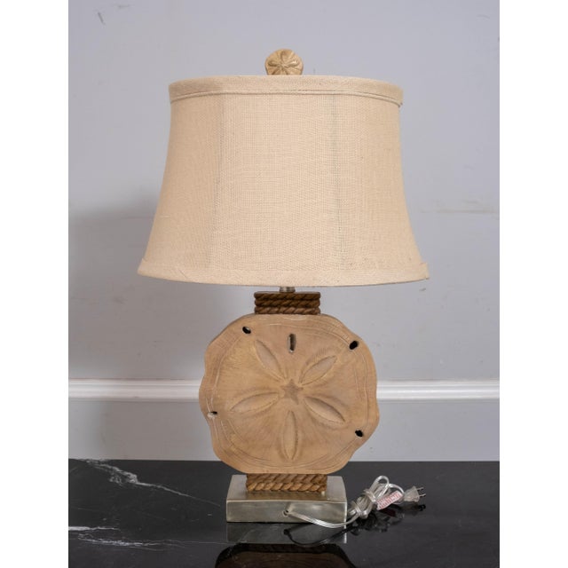 Pair of Sea Shore Beach Sand Dollar Rope Lamps W/ Shades For Sale - Image 13 of 15