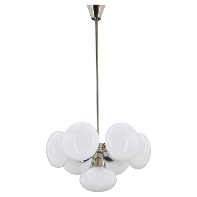 Chrome Plated 7 - Flamming Sputnik attributed to Kamenicky Senov, Czechoslovakia, 1970s For Sale