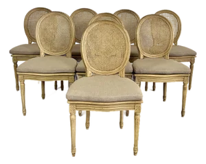 Vintage French Louis XVI Dining Chairs – Set of 8