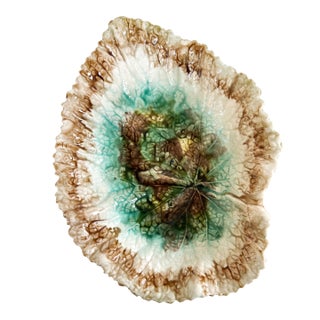 Antique Majolica 19thC Begonia Leaf Plate, C1880s For Sale