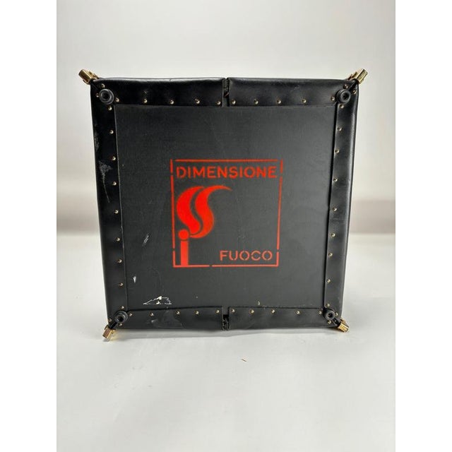Leather and Brass Dimensionefuoco Firewood Sack by Afra & Tobia Scarpa, Italy, 1980s For Sale - Image 9 of 11