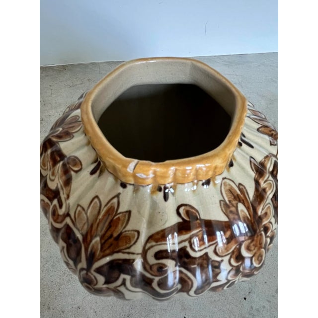 Coffee 1940s Plateelbakkerij Zuid-Holland Lidded Vase, Gouda, Netherlands For Sale - Image 8 of 12