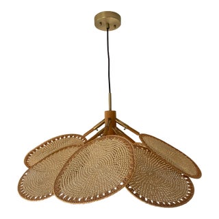 Vintage Spanish Boho Macrame Petal Pendant For Sale