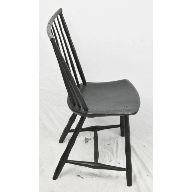 Black Artisan Benchmade Birdcage Style Black Windsor Chair For Sale - Image 8 of 9