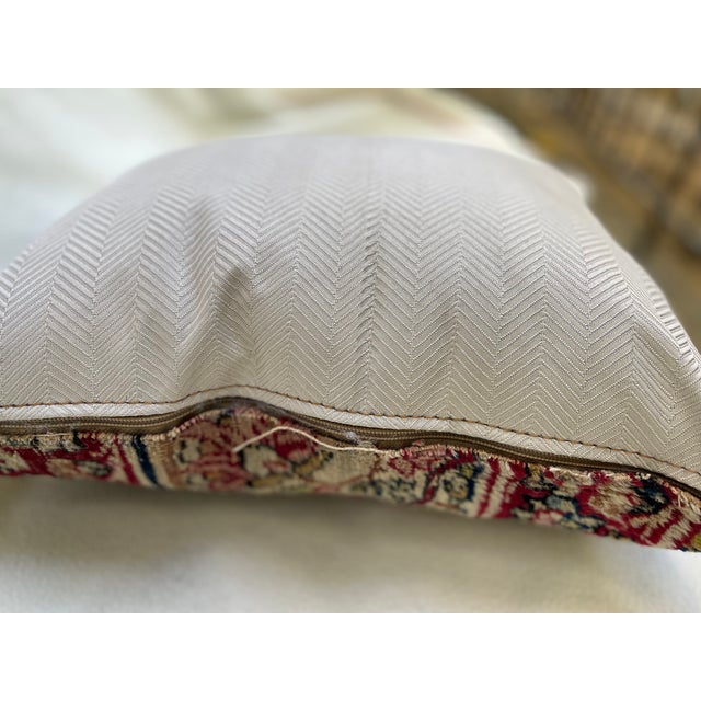 1960s Pillow With Antique Kirman Rug For Sale - Image 4 of 4