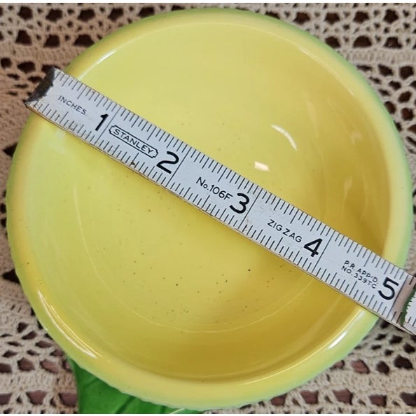 Step back into the groovy 1970s with this rare and charming set of 5 vintage ceramic cantaloupe bowls, each perched on its...