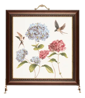 Birds & Hydrangeas Tapestry Firescreen
