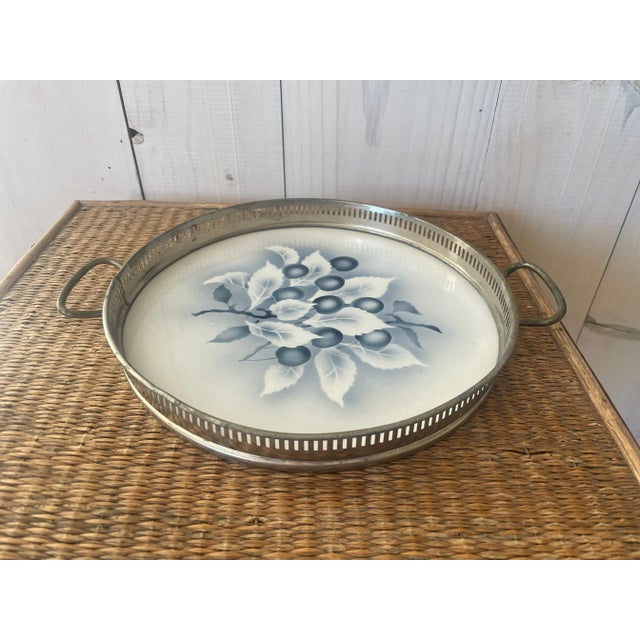 Mid-Century Modern Mid Century German Porcelain and Metal Gallery Tray For Sale - Image 3 of 11