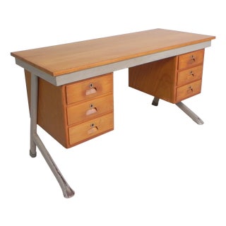 Industrial Desk with Drawer Units, Belgium, 1960s For Sale
