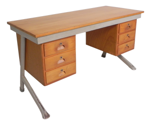 Industrial Desk with Drawer Units, Belgium, 1960s
