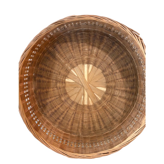 Vintage Chinese Three-Tier Wedding Basket in Handwoven Bamboo For Sale - Image 4 of 10