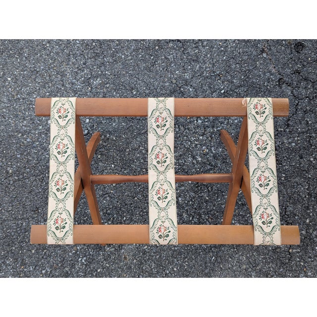 Vintage Wooden Vintage Scheibe Style Folding Luggage Rack Stand For Sale - Image 11 of 12