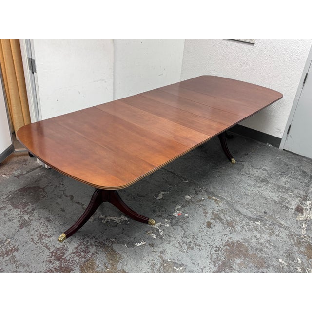 Henkel Harris Traditional Mahogany Dining Room Table + Six Chairs, Set