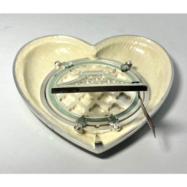 Baby Blue Jay Strongwater Enamel & Crystal Baby Blue Pale Chantal Heart Picture Frame For Sale - Image 8 of 10