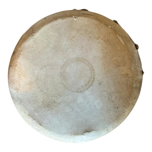 Vintage Handcrafted Ceramic and Leather Drum For Sale - Image 4 of 6