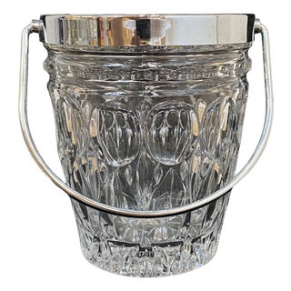 Vintage French Crystal Ice Bucket, 1960 For Sale