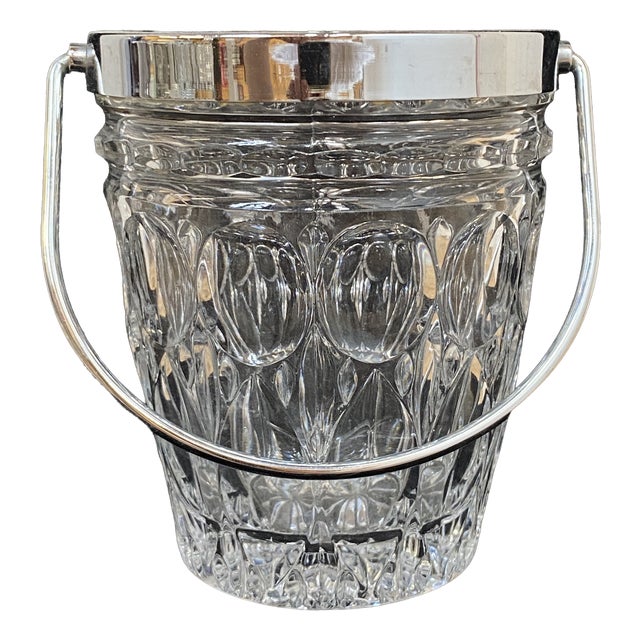 Vintage French Crystal Ice Bucket, 1960 For Sale