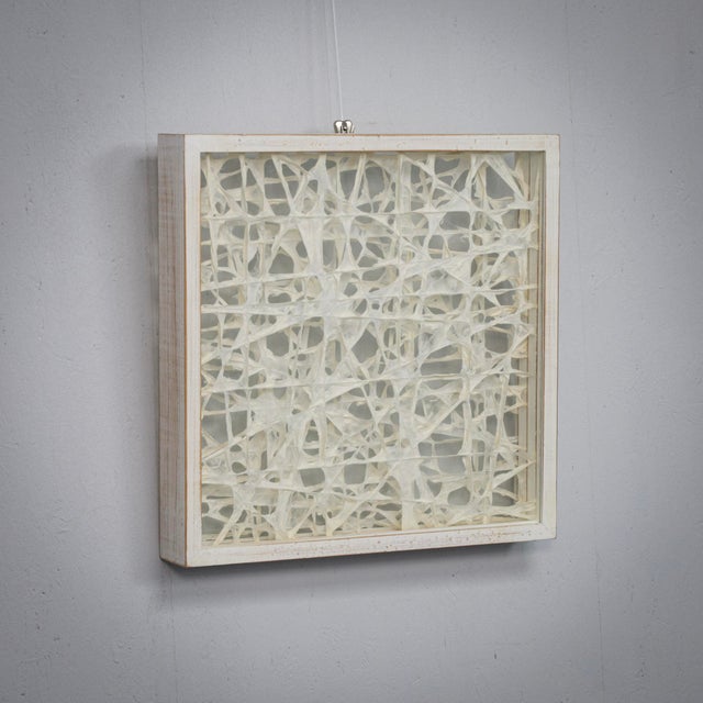 Modern Organic Fiber Art Composition in Glass Shadow Box Frame, 1990s For Sale - Image 3 of 7
