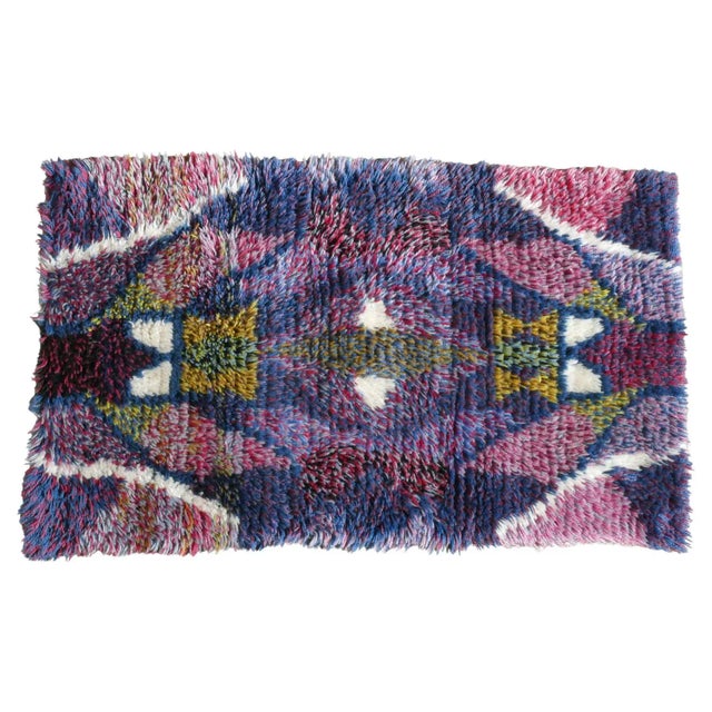 Scandinavian Modern Geometric Rug in Wool, 1960s For Sale - Image 13 of 13