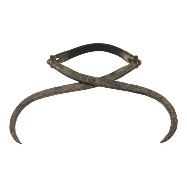 Antique Hand Wrought Iron Ice Truck Delivery Tongs For Sale