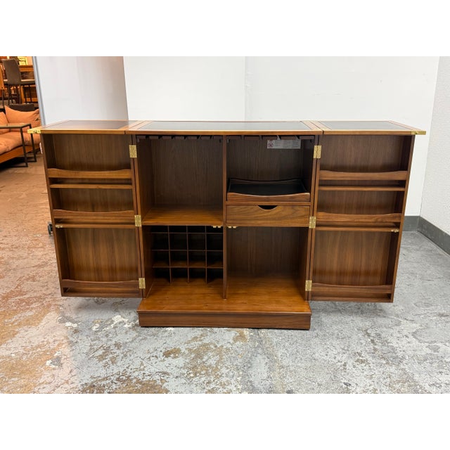 Traditional Crate & Barrel Maxine Bar Cabinet For Sale - Image 3 of 12