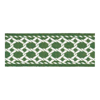 Schumacher Lattice Tape in Green For Sale