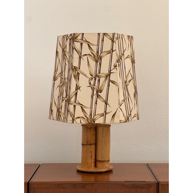 Vintage Bamboo Table Lamp, 1970s, in Flawless conditions. Designed 1970 to 1979 European Plug (up to 250V).The wiring of...