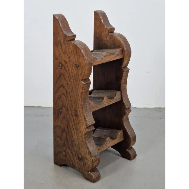 1950s Vintage Japandi Oak Brutalist Wine Rack, 1950s For Sale - Image 5 of 10