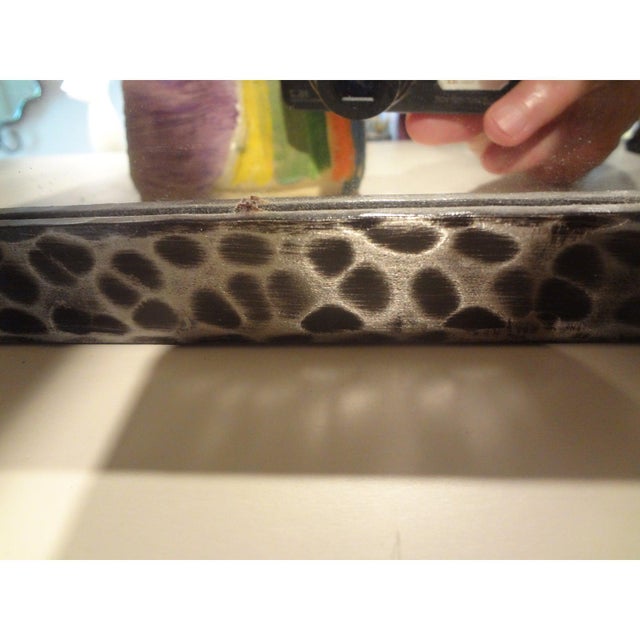 Edgar Brandt 1940s Vintage Raymond Subes Style French Art Deco Steel Mirror For Sale - Image 4 of 7