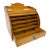 Dutch Oak Desk Letter Cabinet with Round Sliding Top For Sale