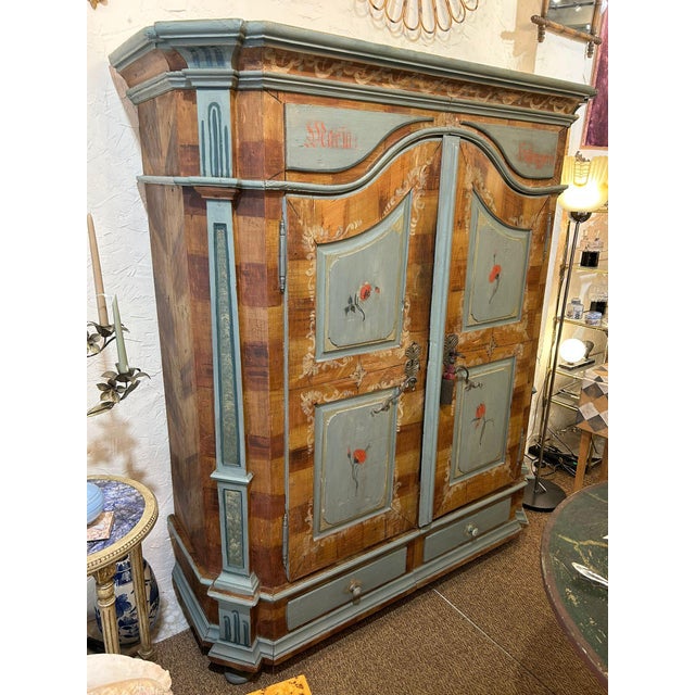 Austrian Wedding Armoire, 18th Century For Sale - Image 3 of 18