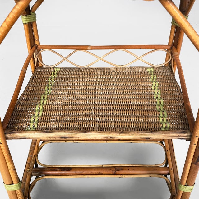 Italian Art Deco Cabinet or Coffee Table in Rattan and Green Rattan, 1930s For Sale - Image 13 of 18