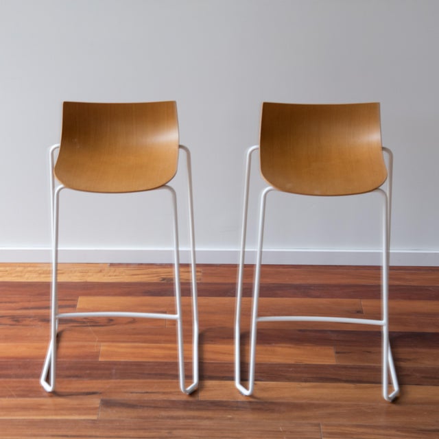 Tan Carl Hansen & Son Preludia Bar Stool Brad Ascalon Oak a Pair For Sale - Image 8 of 15