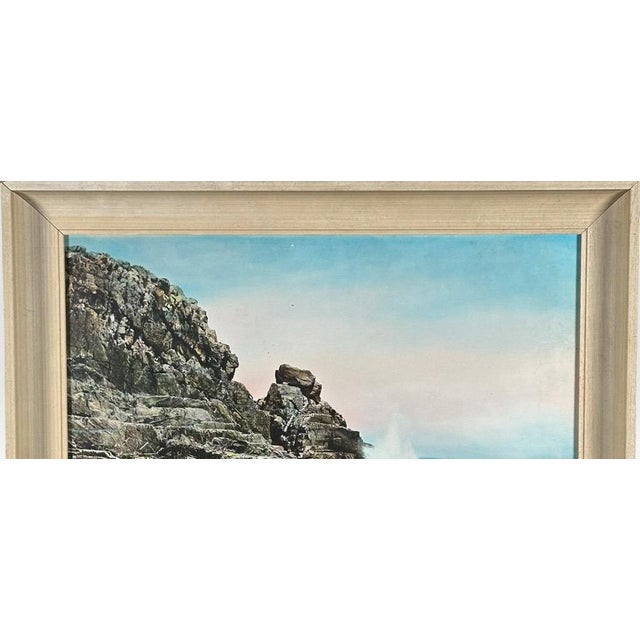 Charles Henry Sawyer Signed Lacquered Hand Colored Photograph Bald Head Cliff Maine For Sale - Image 4 of 11