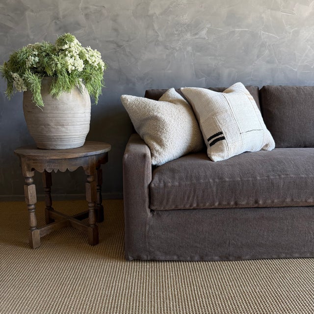 Mid-Century Modern Custom Made to Order Slip Covered Maxwell Sofa 110" With Down Wrapped Cushions For Sale - Image 3 of 9