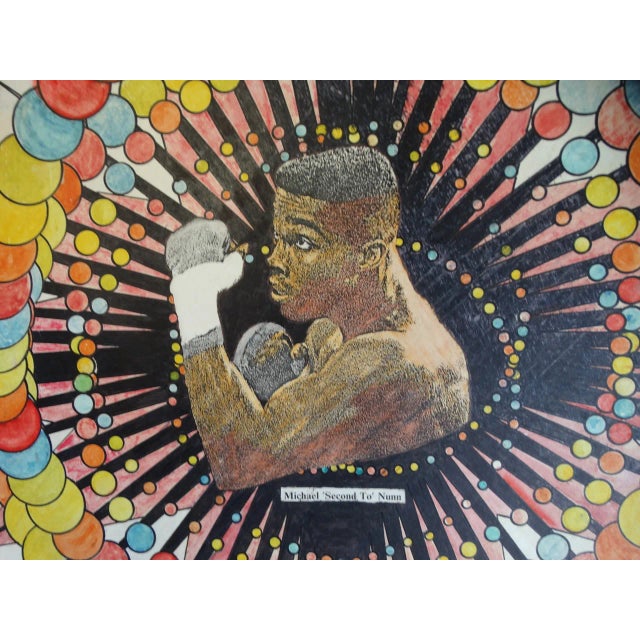 1990s Original Modern Portrait Collage for Ten Goose Boxing Gym Featuring Michael Nunn, Circa 1990 For Sale - Image 5 of 7