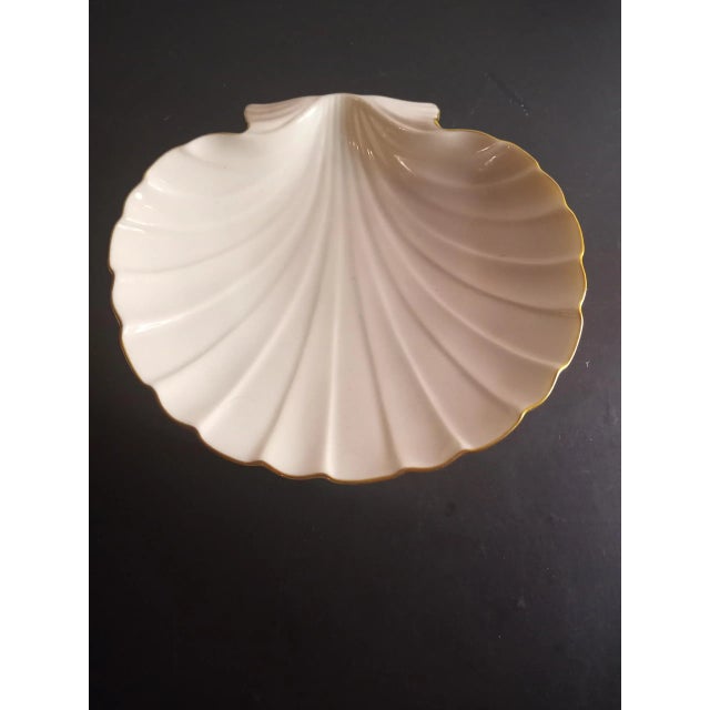 1980s 1980s Lenox Usa Ivory Fine Porcelain Shell Dish For Sale - Image 5 of 7