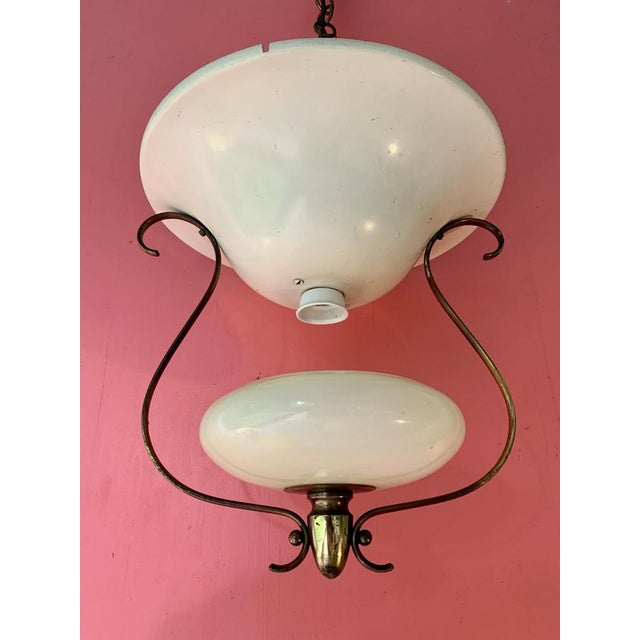 1940s Art Deco AMBA Hanging Lamp by Alfred Müller in the style of Jean Royère, 1940s For Sale - Image 5 of 14